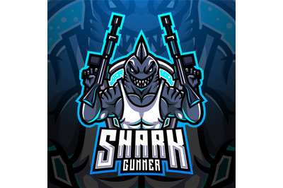 Shark gunner esport mascot logo