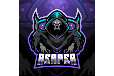 Skull reaper logo mascot design