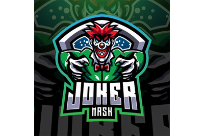 Joker mask esport mascot logo design