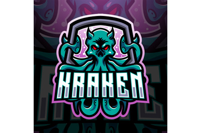 Kraken octopus esport mascot logo design