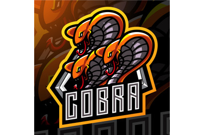 King Cobra head esport mascot logo design