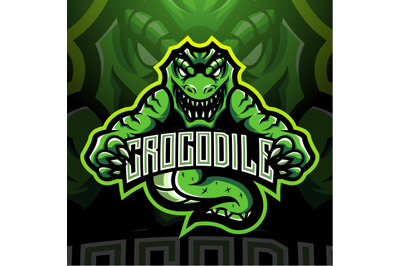 Crocodile esport mascot logo design