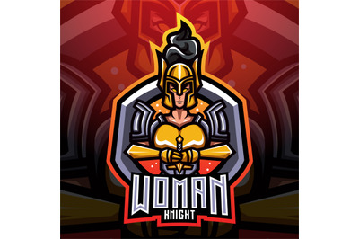 Women knight esport mascot logo