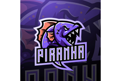 Piranha esport mascot logo design