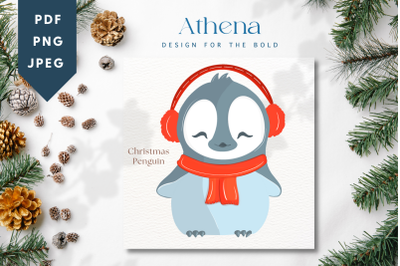 Christmas Penguin | Cute Baby Animal Graphic