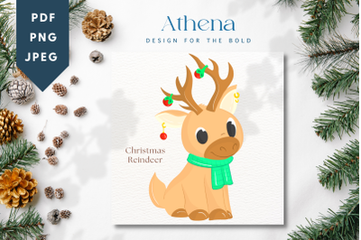 Christmas Reindeer | Cute Baby Animal Graphic