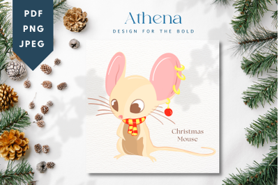 Christmas Mouse | Cute Baby Animal Graphic