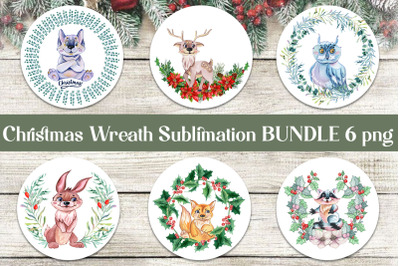 Cute Christmas Animals Clipart&2C; Watercolor Winter Graphics