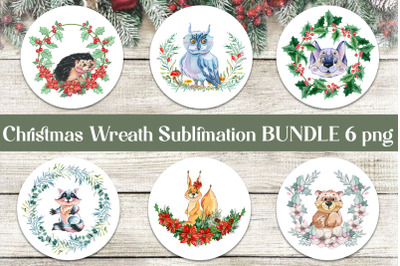 Woodland Christmas Watercolor PNG Clipart. Animals &amp;amp; Flowers