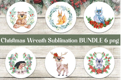Christmas Forest Animals Watercolor Style Clip Art