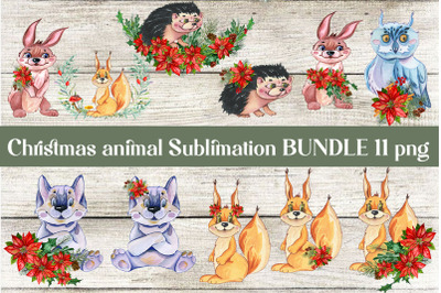 Christmas Animals Clipart, winter animal clipart