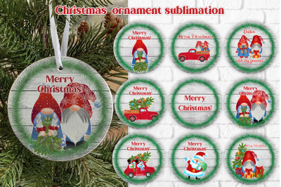 Christmas ornaments sublimation | Christmas gnome ornament