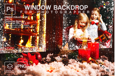 Christmas Frosted window overlay Photoshop
