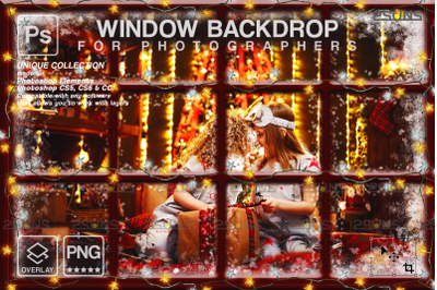 Christmas window overlay, Photoshop overlay
