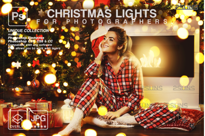 Christmas lights photoshop overlay, Sparkler overlay bokeh