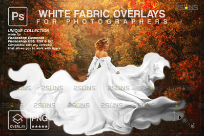 White flying fabric photoshop overlay PNG
