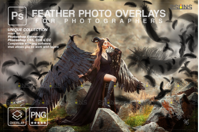 Black Feather photo overlays png