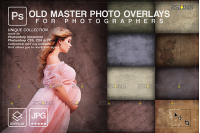 Fine art textures Photoshop overlays Old master Studio