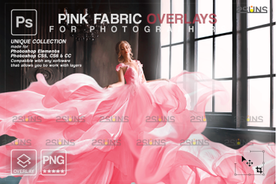 Pink flying fabric photoshop overlay PNG