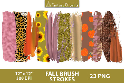 Fall Brush Strokes Clipart | Autumn Sublimation Backsplashes