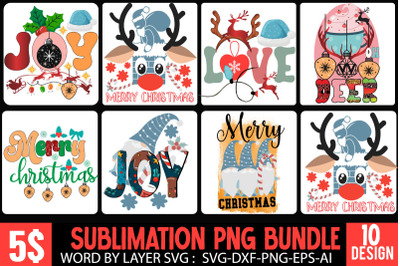 Christmas Sublimation Bundle , Christmas SVG Bundle PNG ,Christmas Cli