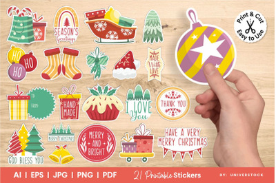 Christmas Printable Stickers For Gift And Packaging