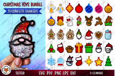 Christmas Toy Bundle SVG | 3D Christmas Confetti Shaker