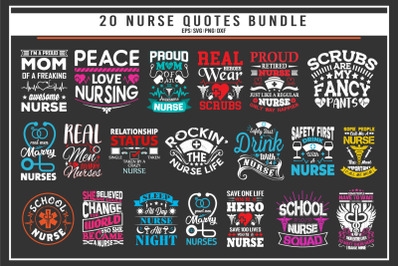 nurse quotes t shirt design bundle