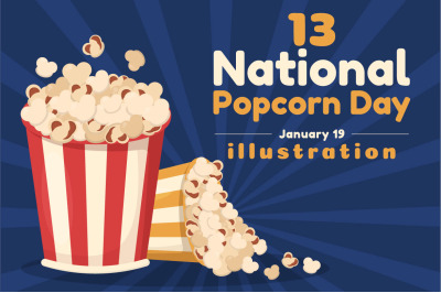 13 National Popcorn Day Illustration