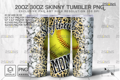 20oz Dirty Softball MOM Skinny Tumbler SEAMLESS Design, Sublimation