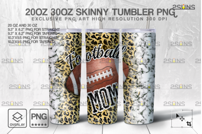 20oz Football Mom Skinny Tumbler SEAMLESS Design, Sublimation Design