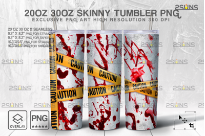 20 OZ Crime Scene Skinny Tumbler Design, Sublimation Design PNG