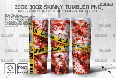 20oz Crime Scene Skinny Tumbler Design, Sublimation Design PNG
