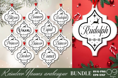 Reindeer Christmas Ornament SVG Bundle