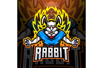 Rabbit super esport mascot logo design