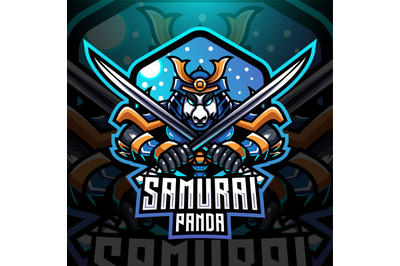 Samurai panda esport mascot logo