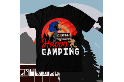 Happy Camping T-Shirt Design, Happy Camping SVG Design
