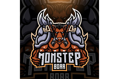 Monster boar esport mascot logo design