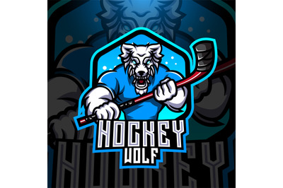 Wolf hockey esport mascot logo