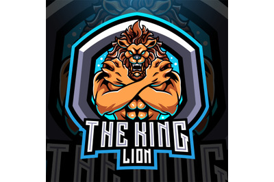 The king lions esport mascot logo design