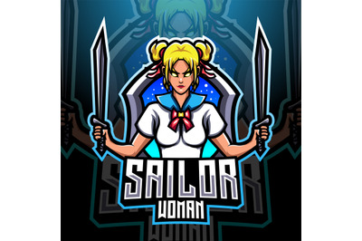 Sailor woman esport mascot logo