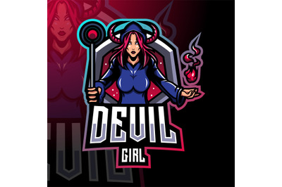 Devil girl esport mascot logo design