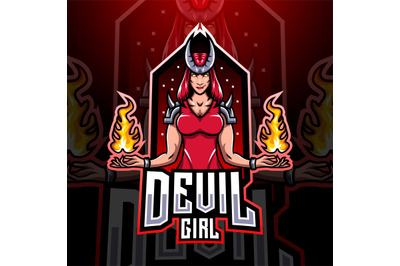 Devil girl esport mascot logo design