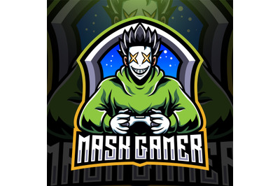 Mask gamer esport mascot logo design