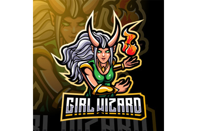 Girls wizard esport mascot logo design