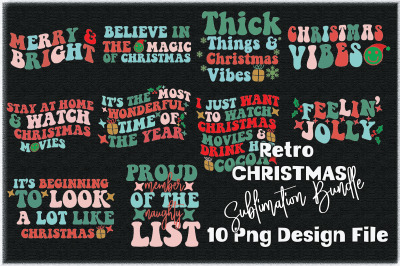 Retro Christmas Sublimation Bundle