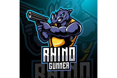 Rhino gunner esport mascot logo design