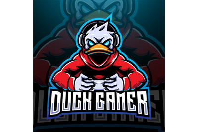 Duck gamer esport mascot logo design