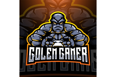 Golem gamer esport mascot logo design