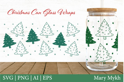 Christmas trees Libbey Can Glass SVG | Christmas SVG